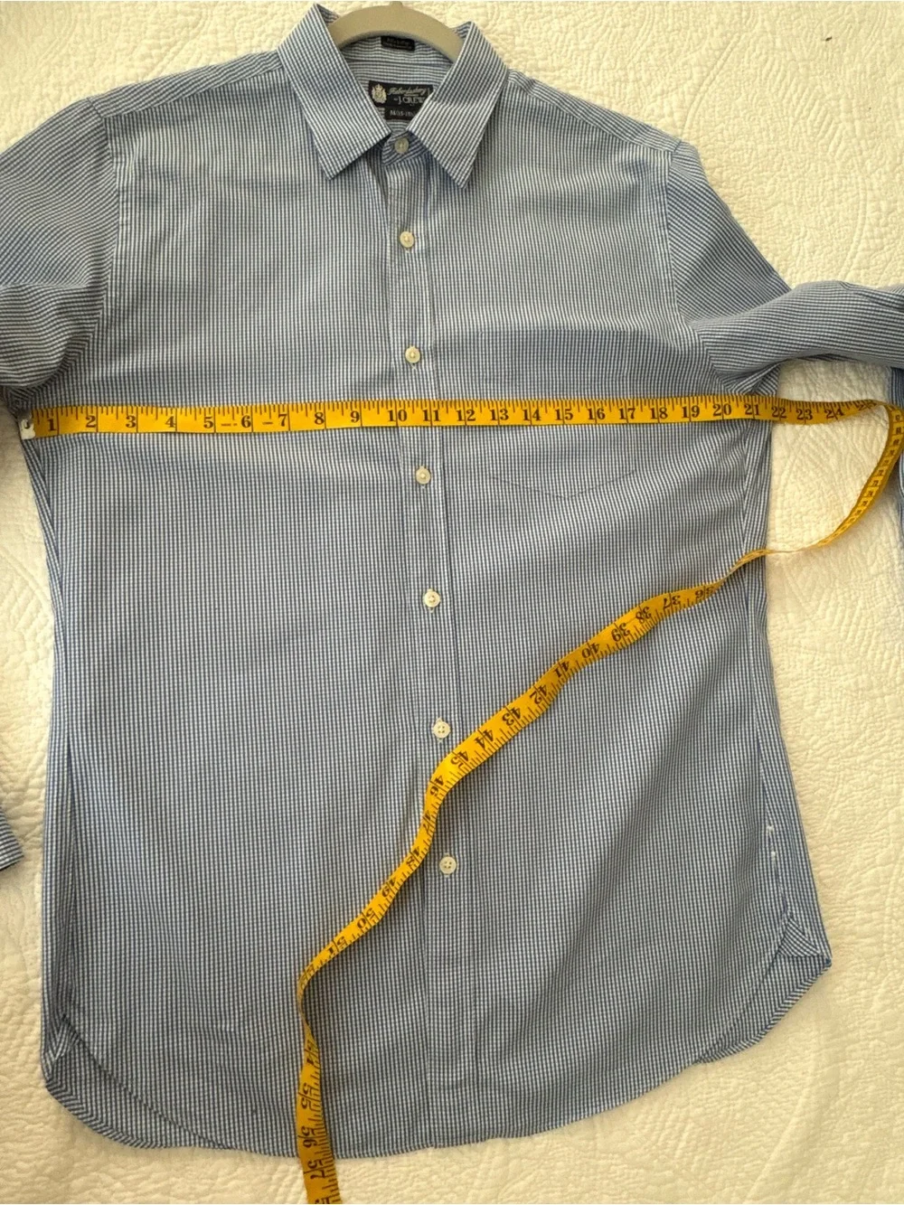 J. Crew Haberdashery 80s 2 ply Blue check button down size M (15-15.5) Nice!